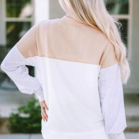 New, Color block drop Shoulder Top, size medium - Picture 2 of 4